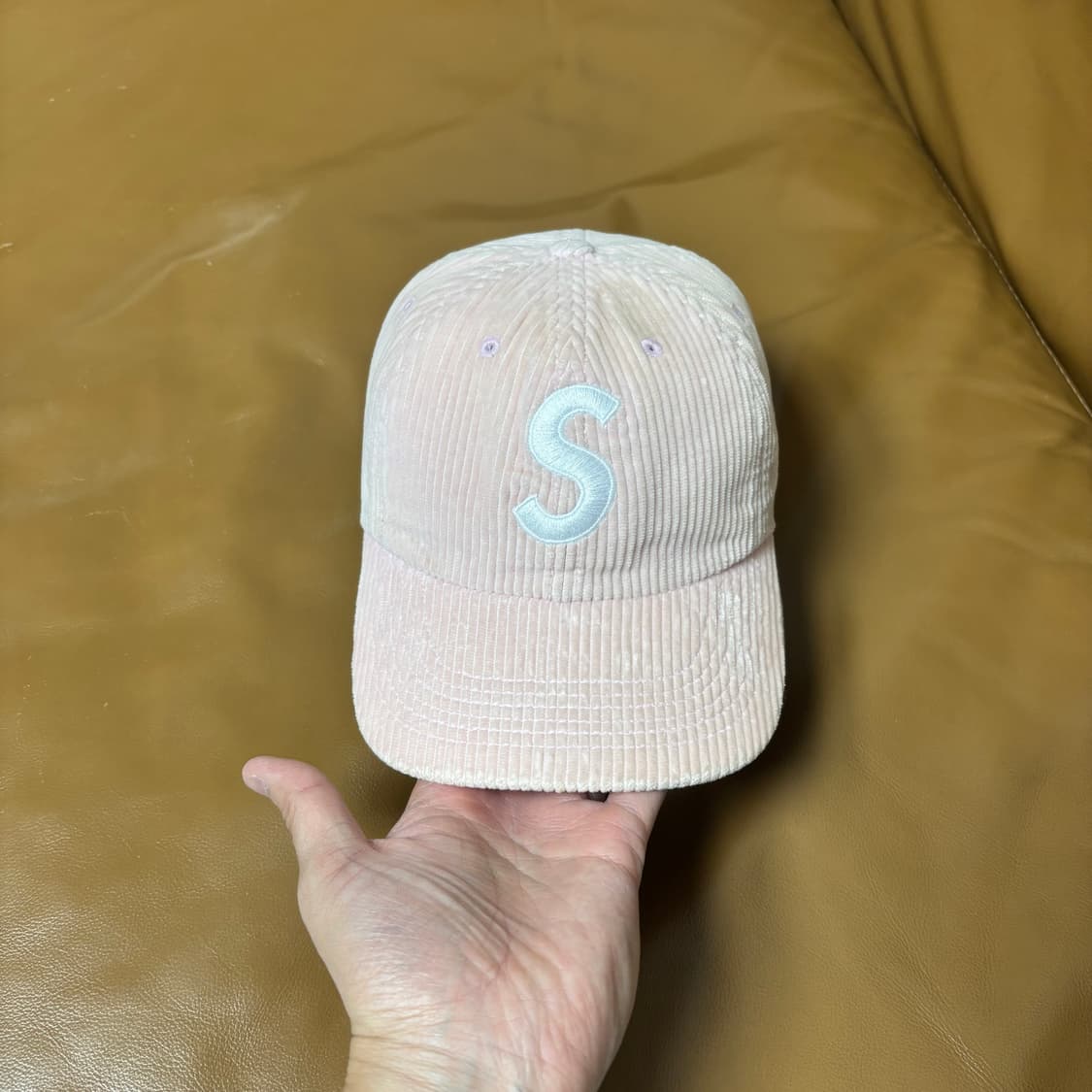 Supreme 슈프림 코듀로이 워시드 핑크 S로고 6패널 볼캡 모자 상품이미지2