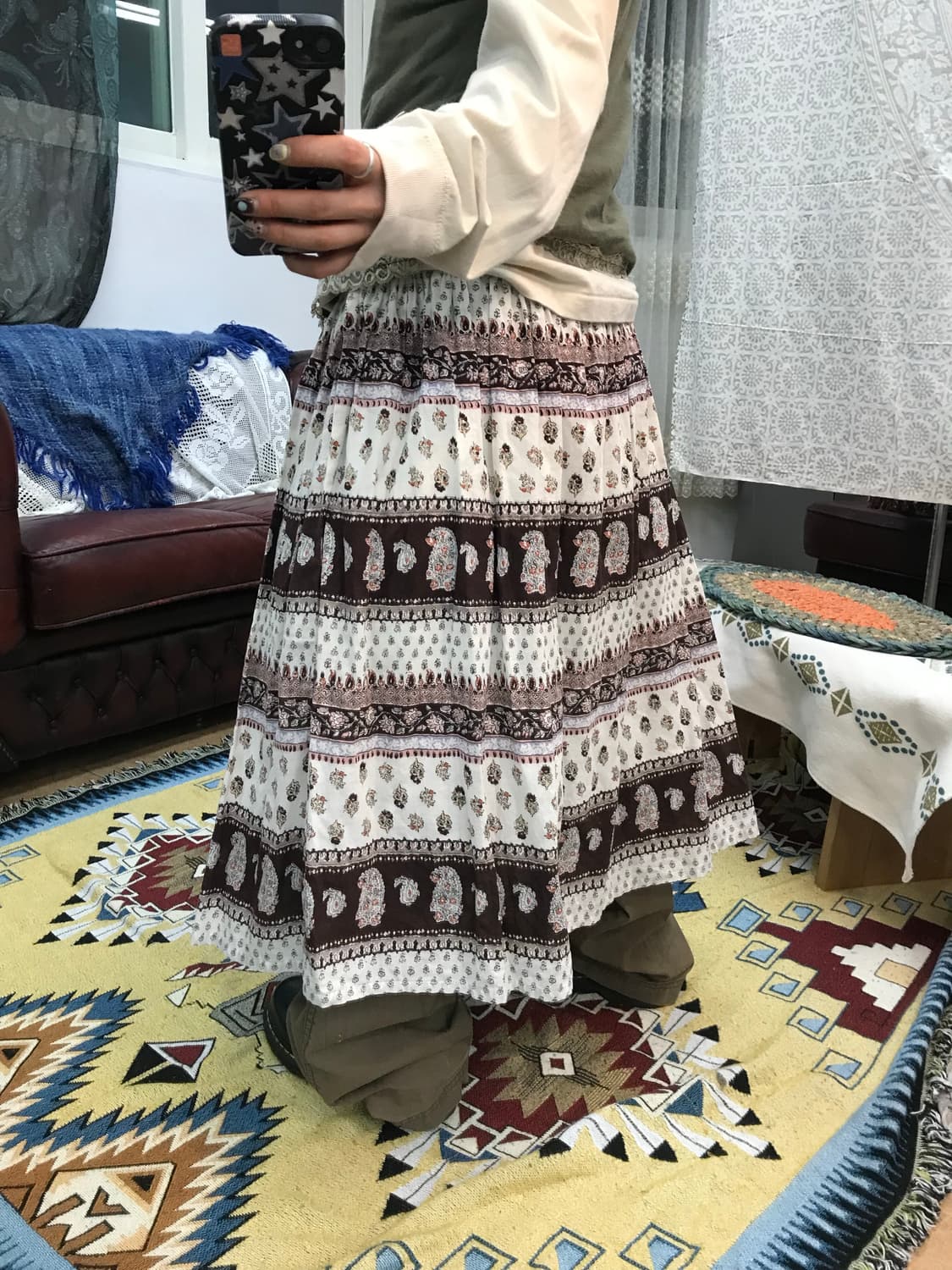 써스데이아일랜드 여성 에스닉 밴딩 스커트  상품이미지2