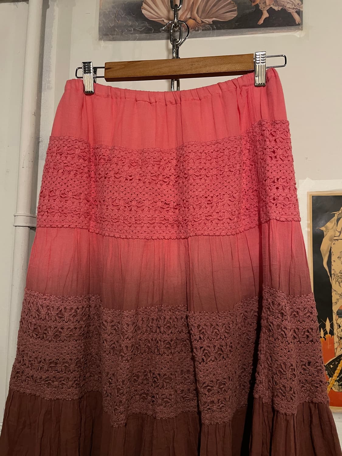 핑크 브라운 그라데이션 스커트 히피 하구미 모리 상품이미지2