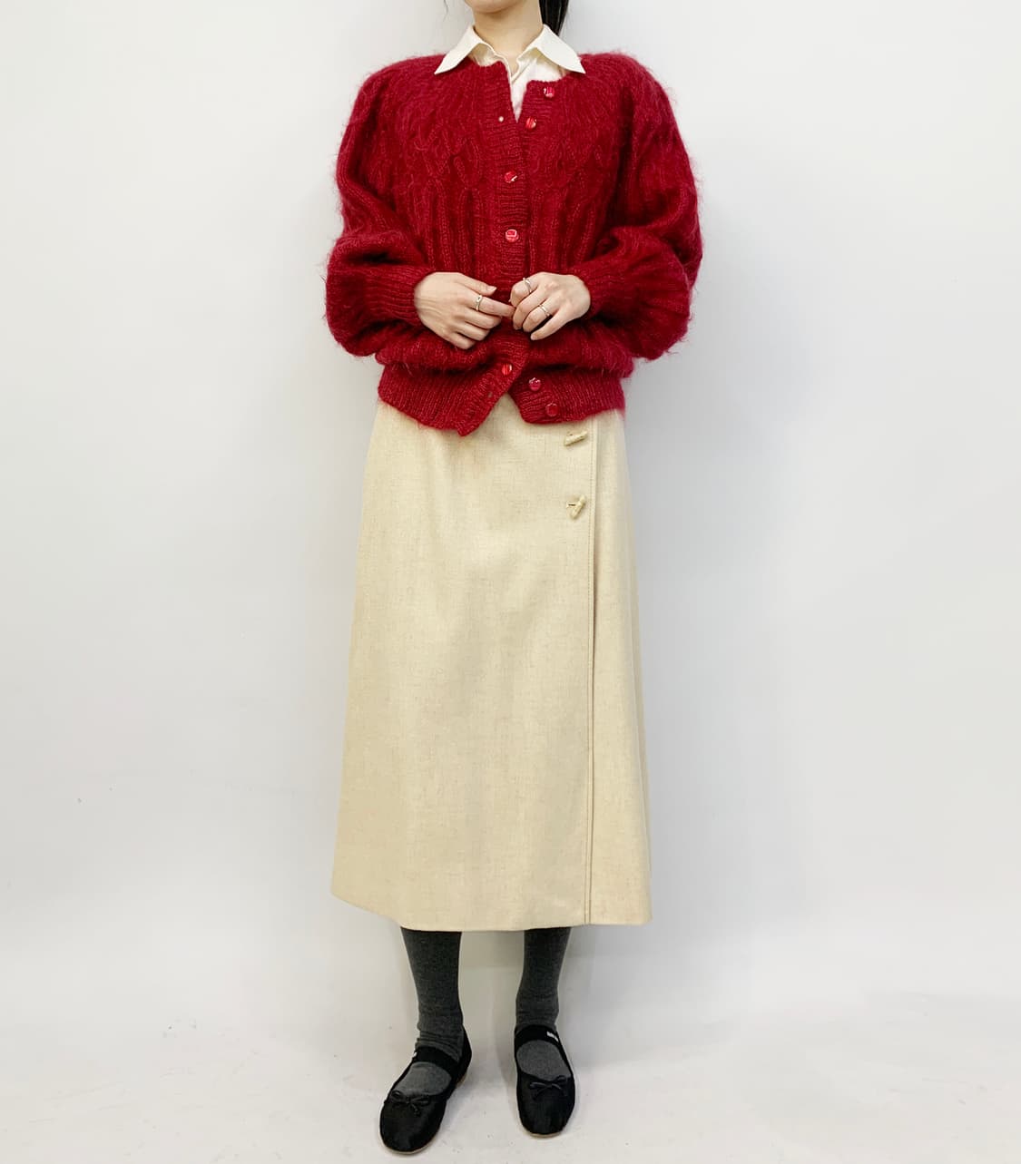  90's GEORGES MEMMI PARIS 모헤어 니트 가디건 상품이미지1