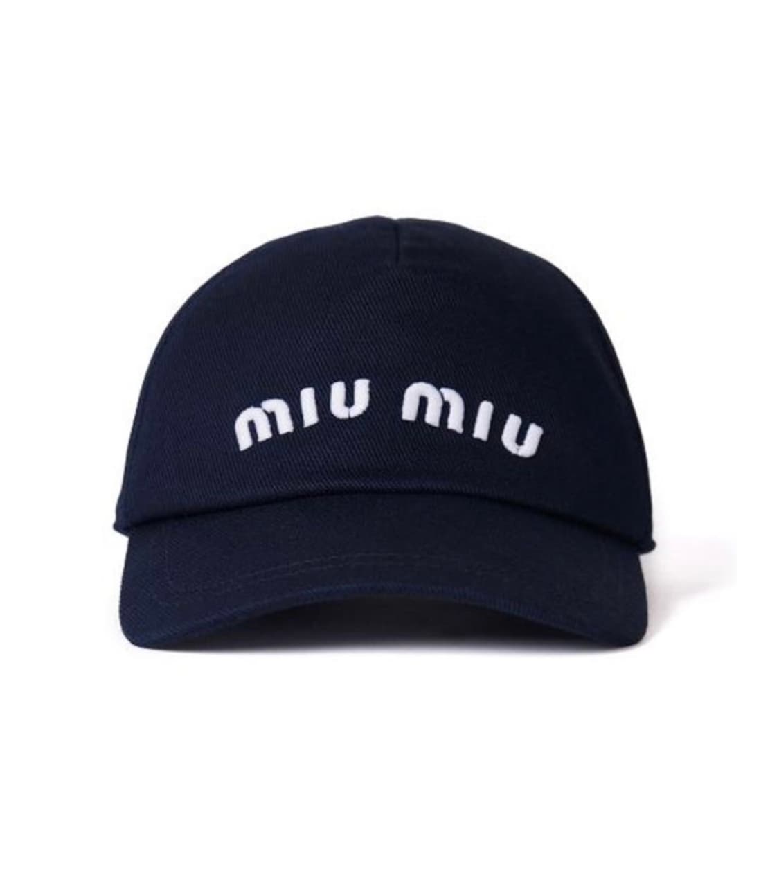 Miu Miu 미우미우 로고 자수 코튼 데님 볼캡 M 네이비 색상 상품이미지1