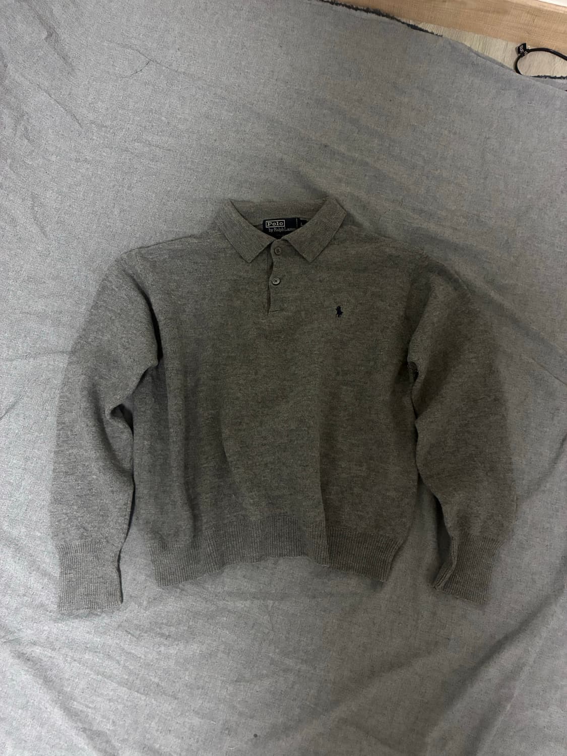 폴로 랄프로렌 그레이 카라 니트 L 상품이미지4