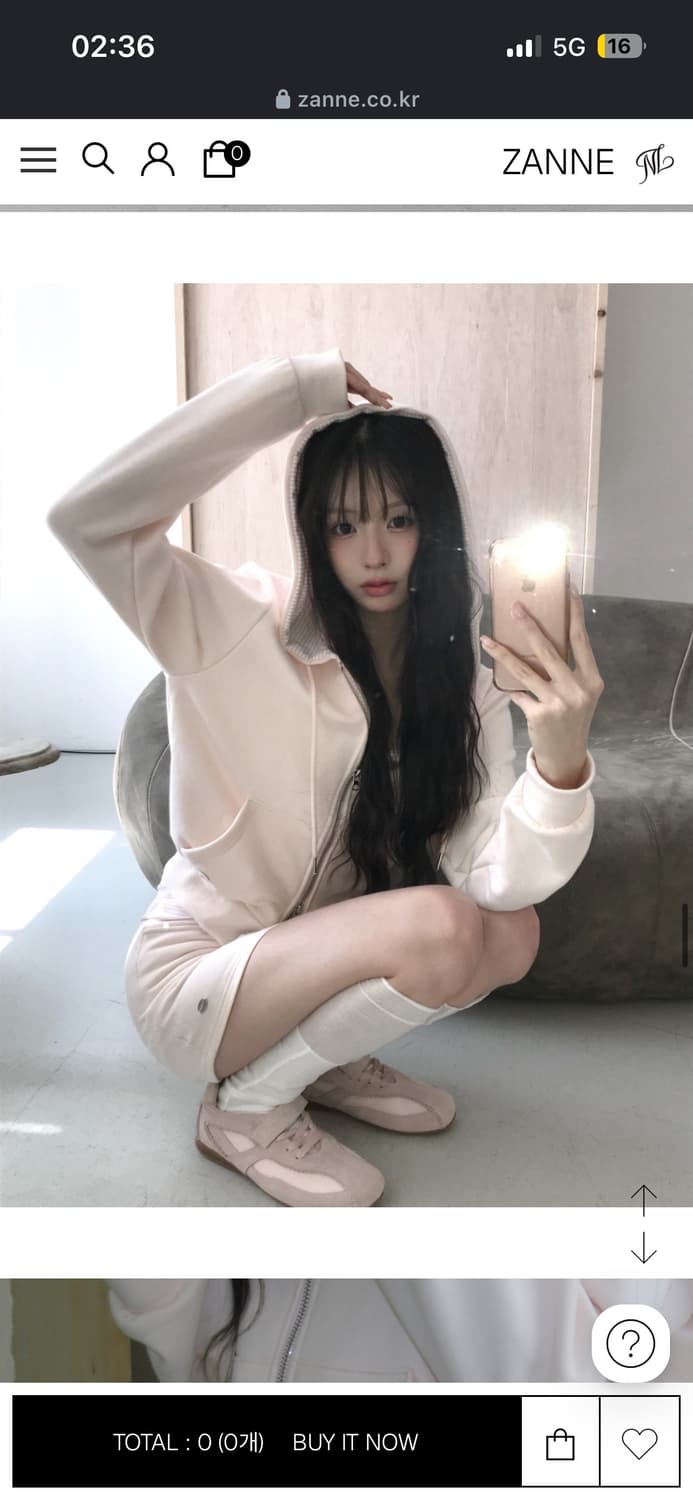 Zanne 잔느 핑크 후드 스커트 세트 상품이미지2