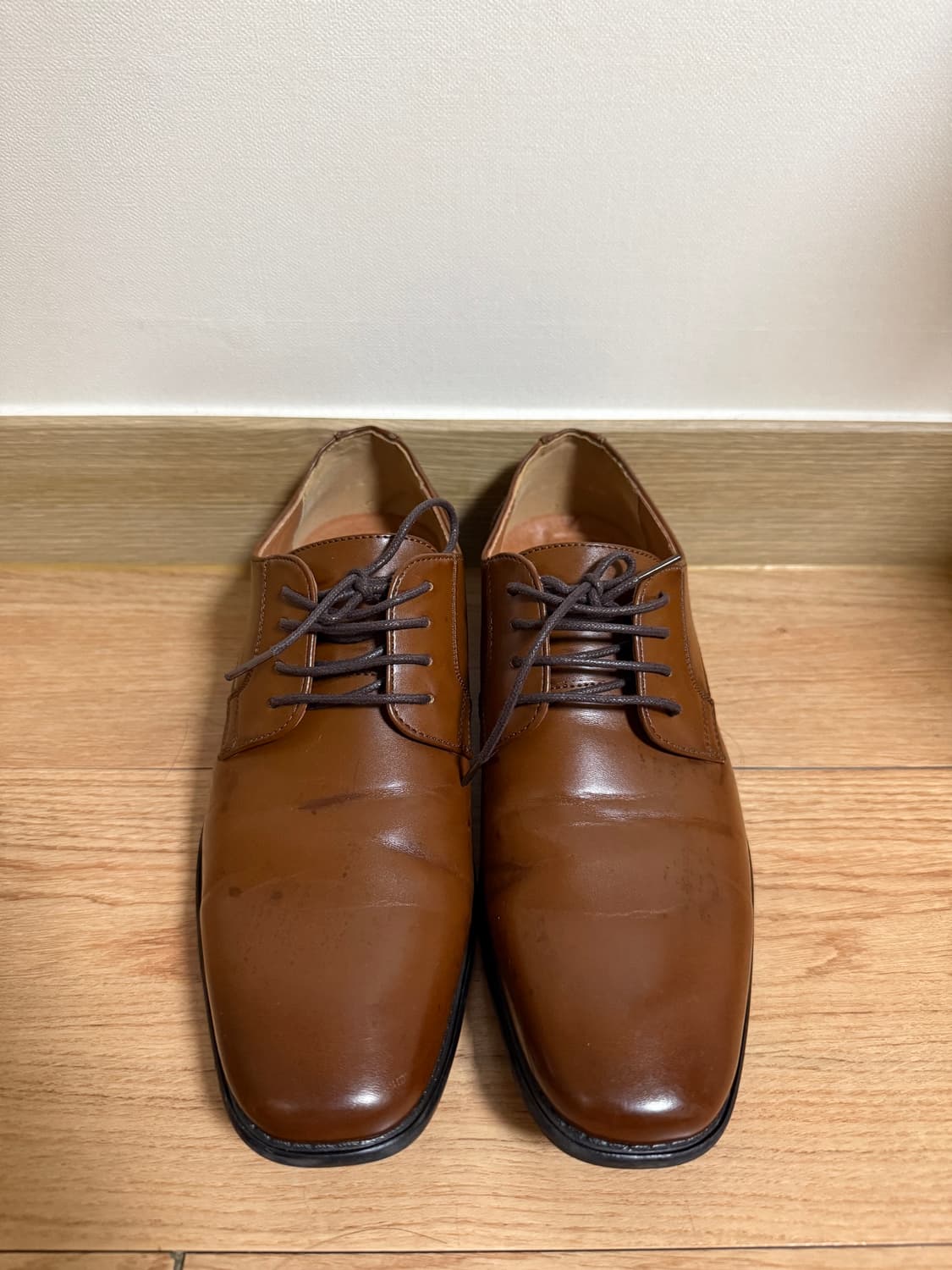 (270size) 빈티지 레더 카멜 더비슈즈 상품이미지3