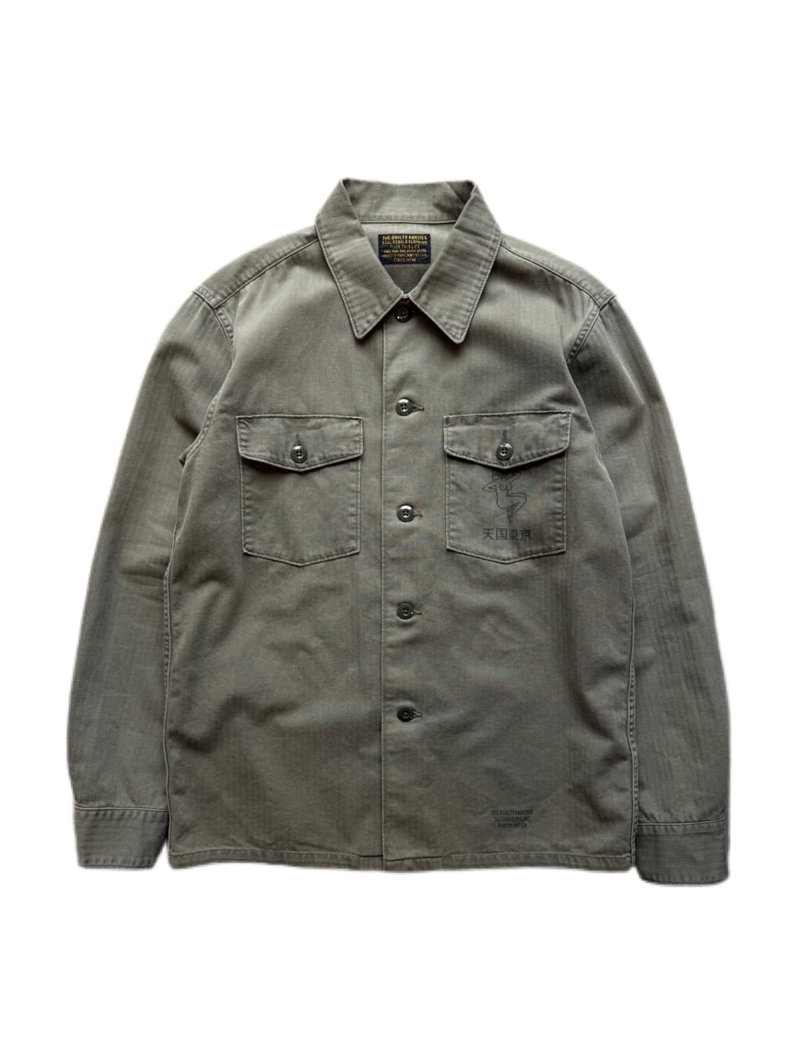 17fw 와코마리아 천국동경 해링본 아미셔츠 M 상품이미지1