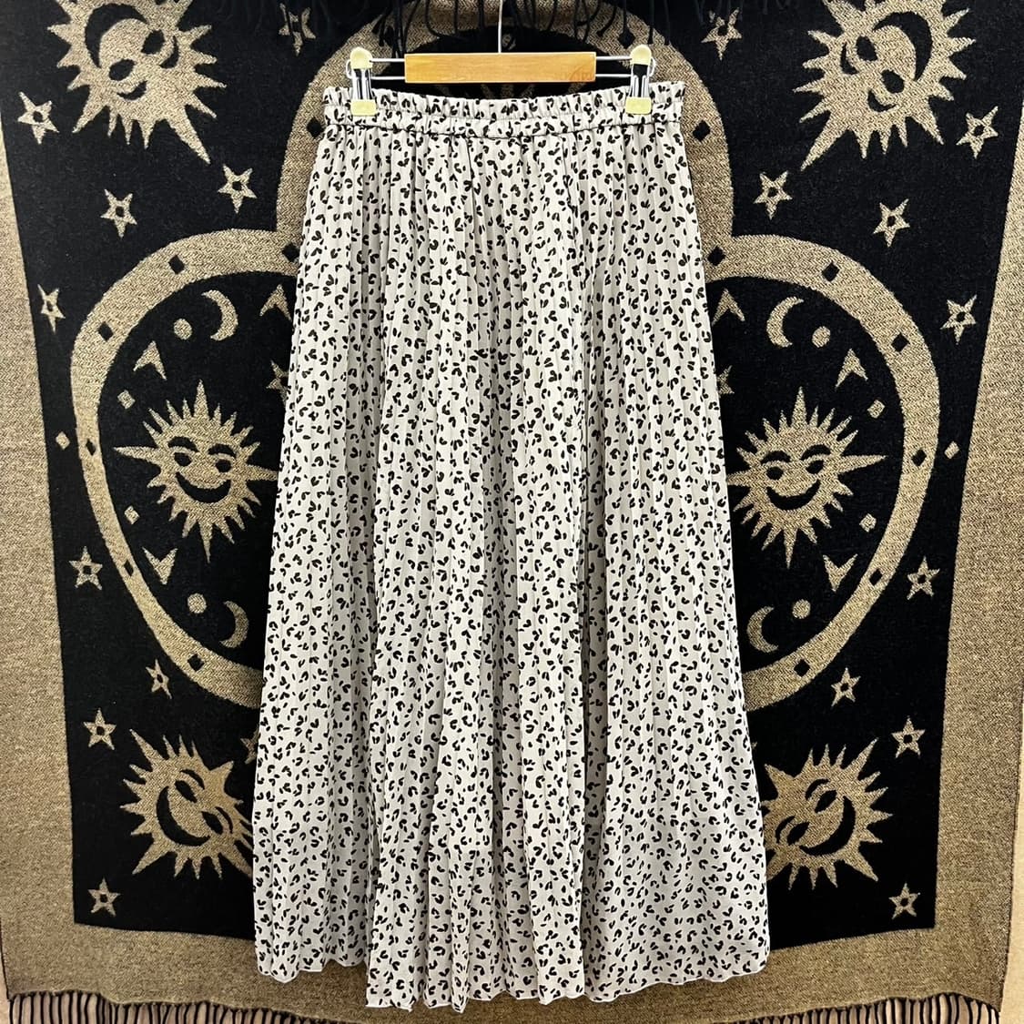 빈티지 Y2K 갸루 모리 레오파드 호피 시어 롱스커트 K0105 상품이미지3