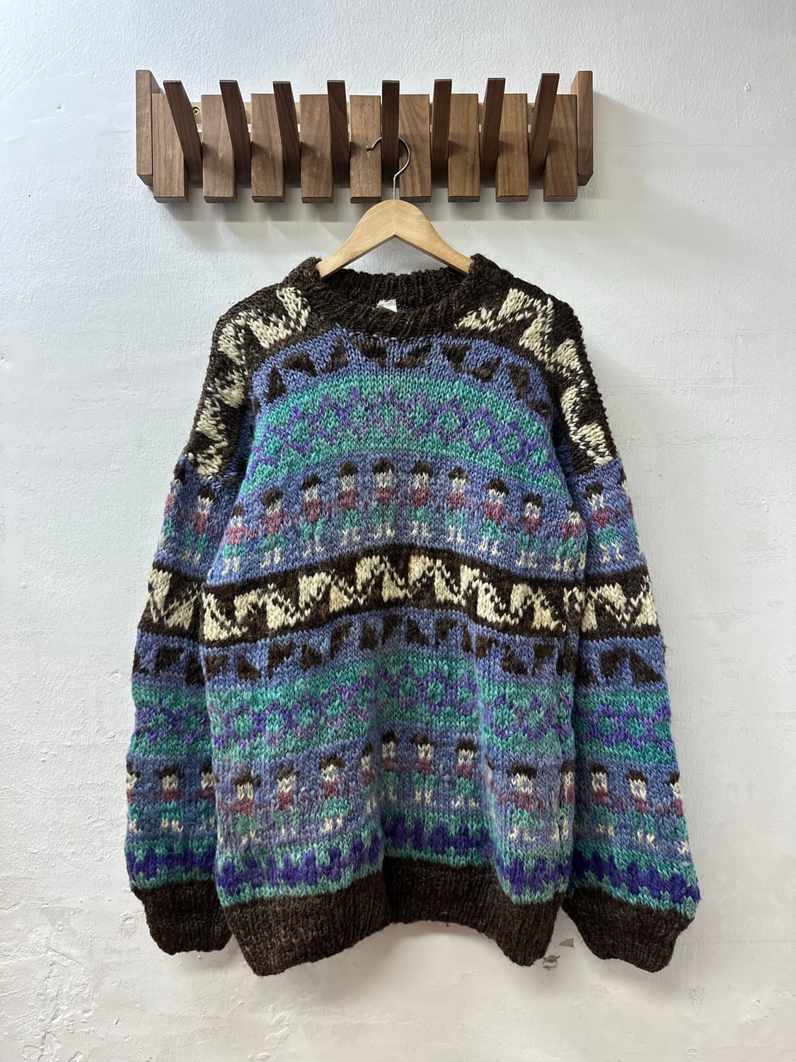 에콰도르 핸드메이드 울100% 빈티지 노르딕 페어아일 스웨터 상품이미지1