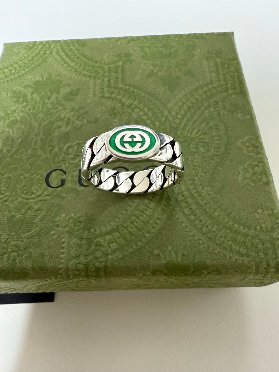 구찌 인터로킹 g에나멜 링 18호 상품이미지2