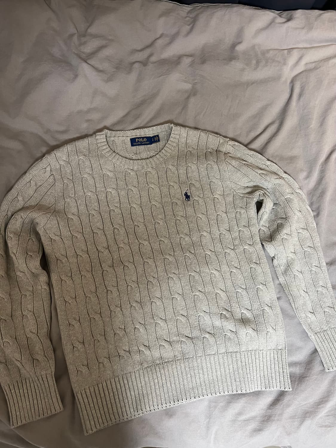 폴로 랄프로렌 케이블 꽈배기 니트 그레이 S 상품이미지2