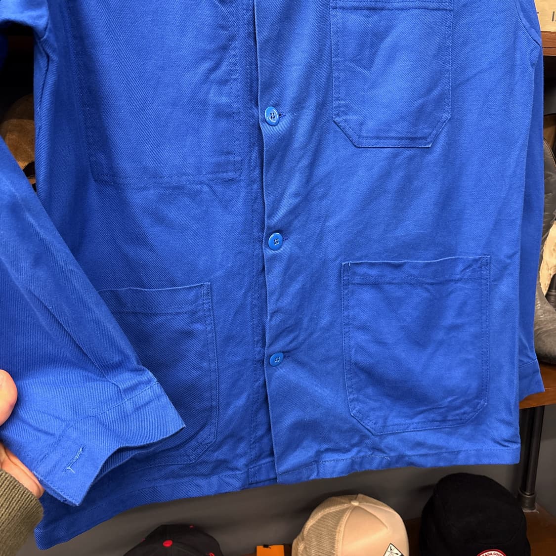 80~90s 리얼워크 엠브로이드 코튼트윌 프렌치워크자켓 N1300 상품이미지4