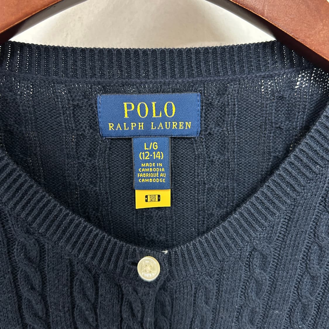 폴로 랄프로렌 신형 포니로고 케이블 니트 가디건 네이비 상품이미지6
