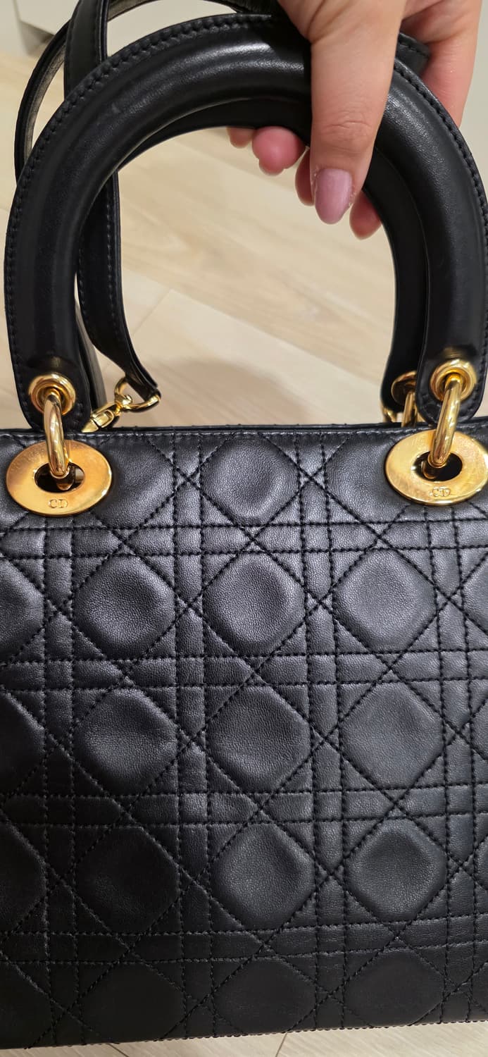 디올 블랙 램스킨 레이디백 상품이미지6