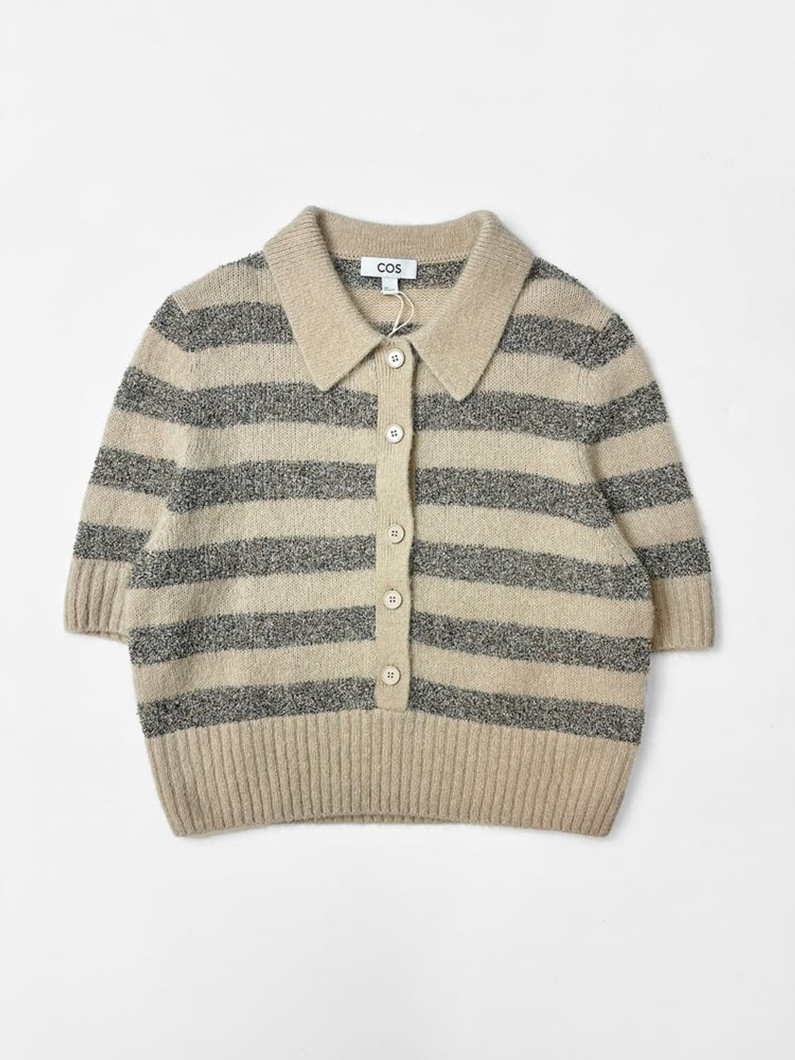 코스 COS 크롭 스트라이프 울 혼방 니트 가디건 PN5134 상품이미지1