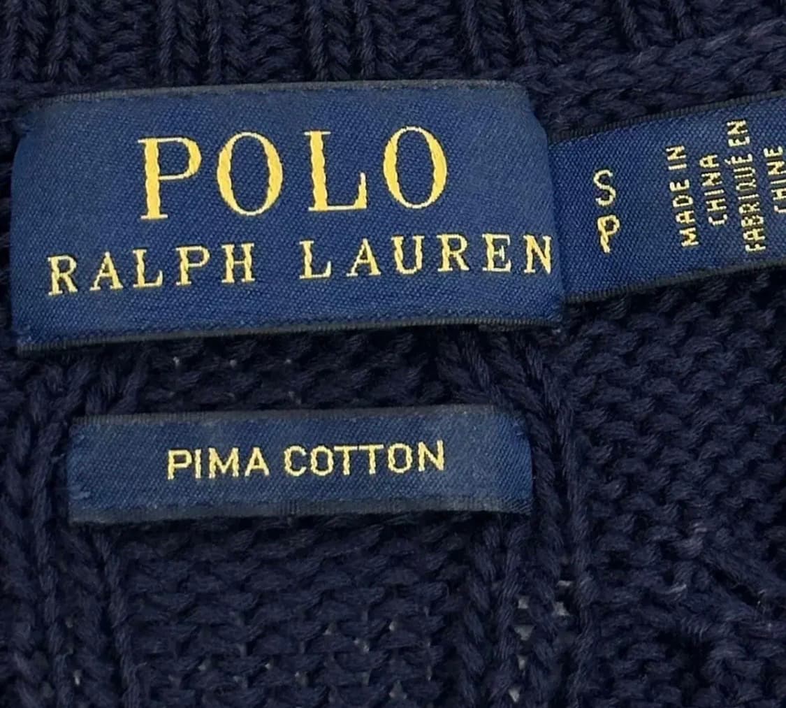 폴로 랄프로렌 피마코튼 브이넥 니트 s 상품이미지4