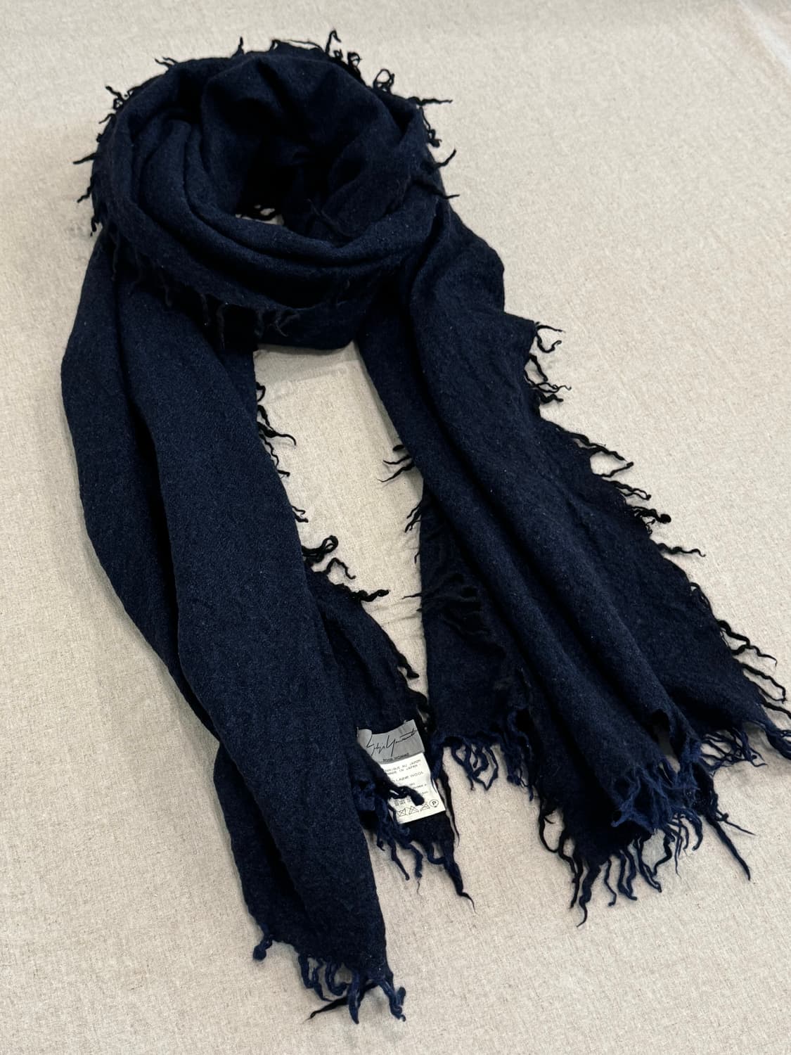 요지야마모토 뿌르옴므 프린지 울 머플러 상품이미지4