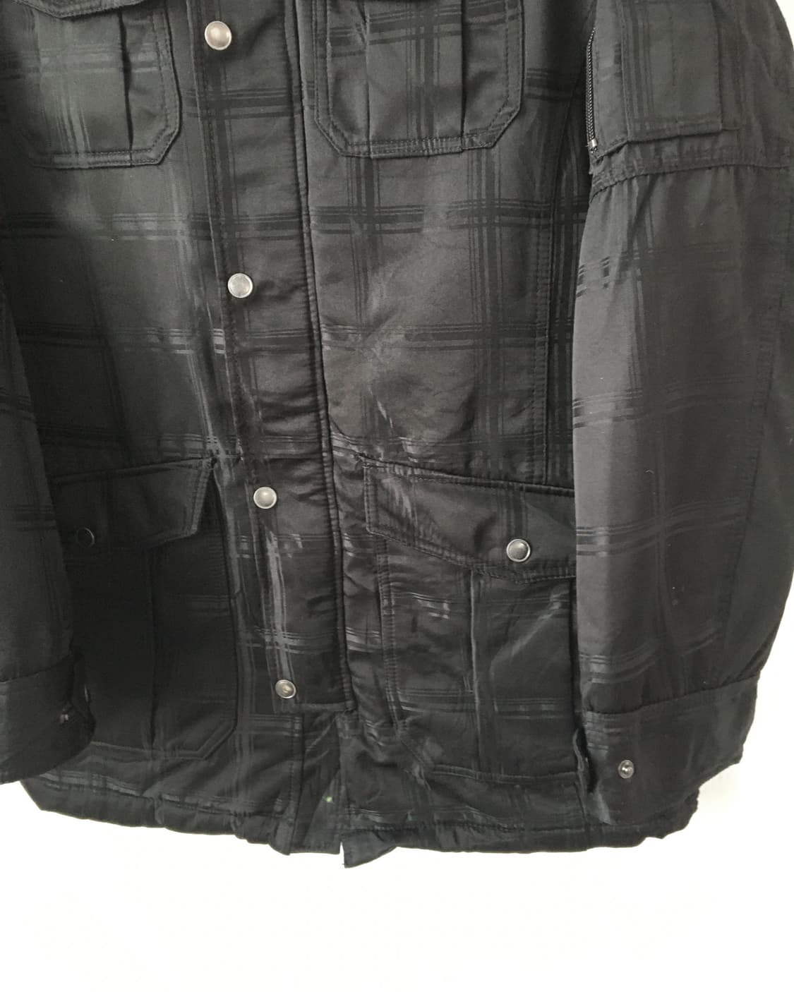 Check pattern high neck hood jacket 상품이미지4