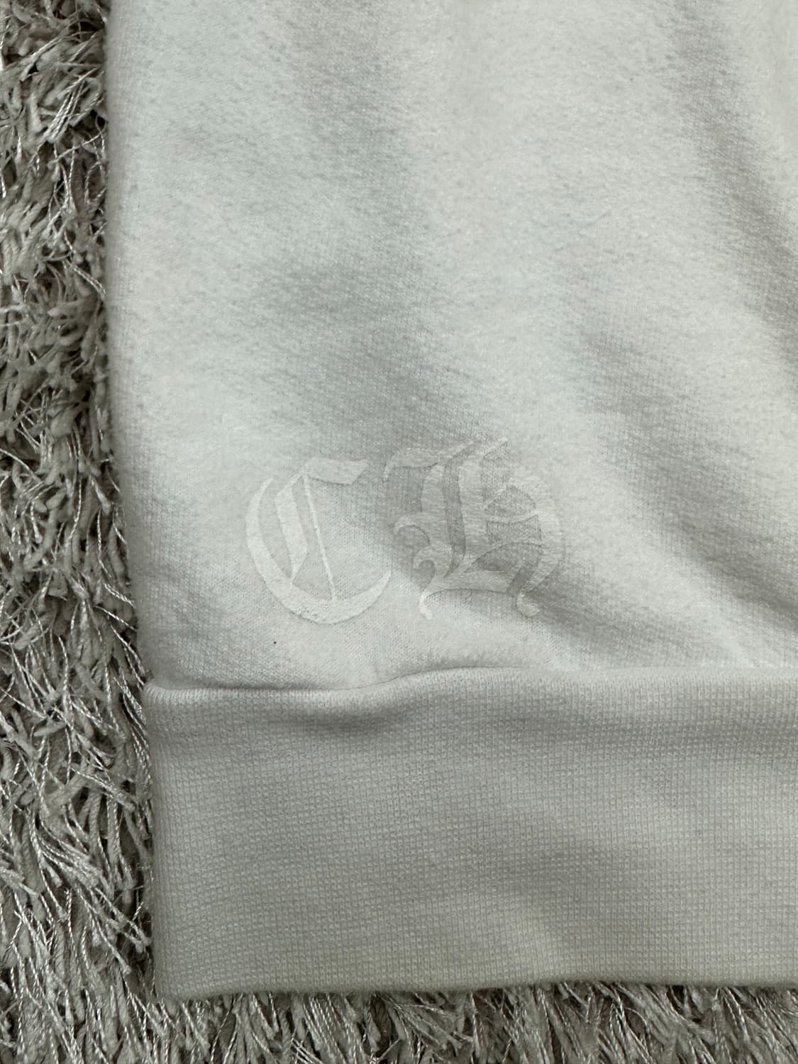 [L] 백화점판 정품 크롬하츠 홀스슈 로고 맨투맨 화이트 상품이미지4