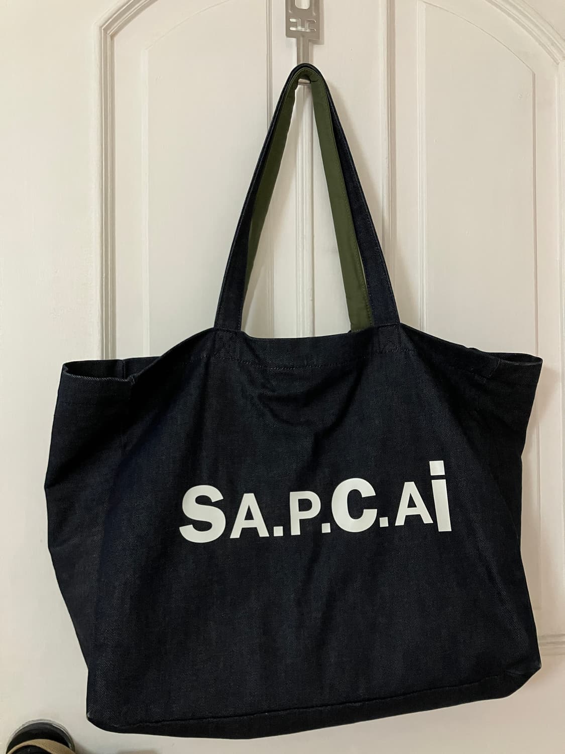 A.P.C×sacai 토트백 L 카키 상품이미지1