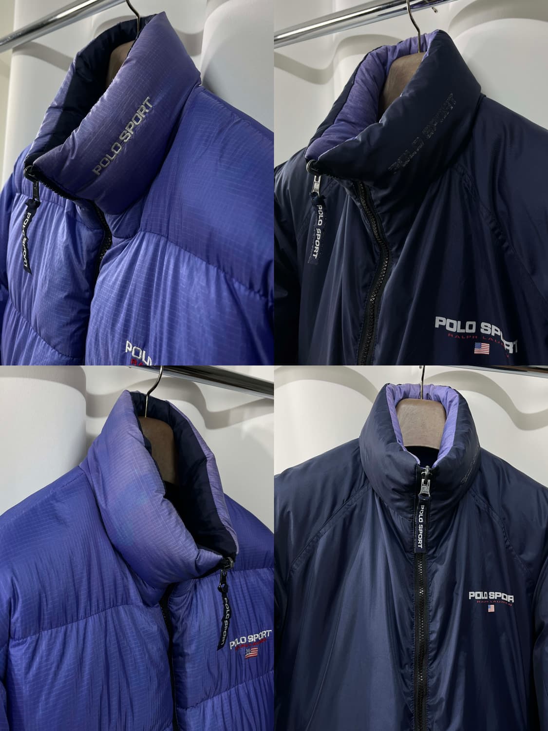90's 폴로 스포츠 리버서블 퍼플 썬페이딩 다운푸퍼 패딩 자켓 상품이미지5