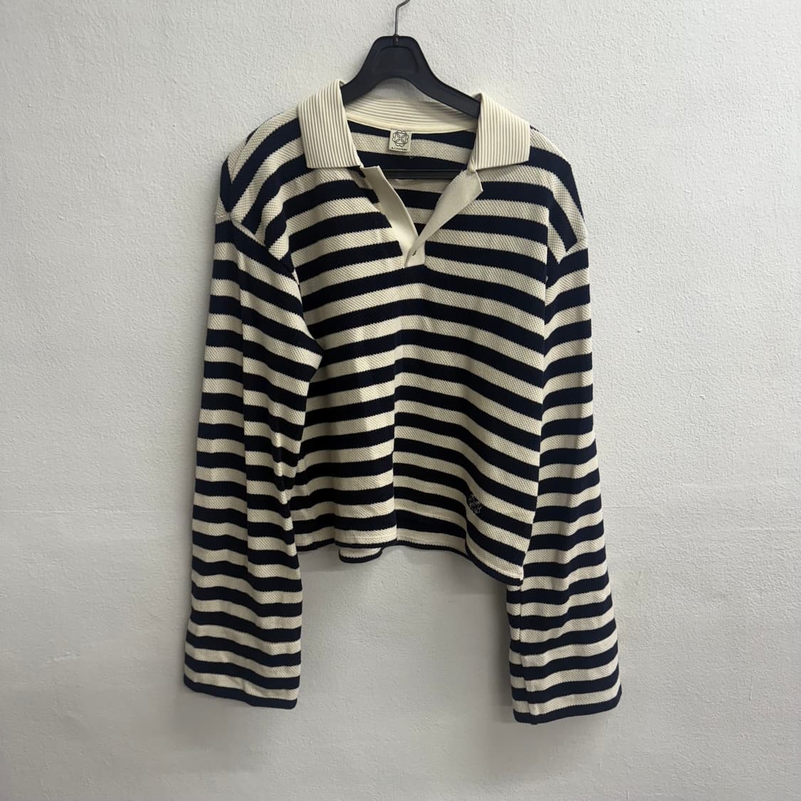 a.t.corner 스트라이프 크롭 카라 니트 S 상품이미지1