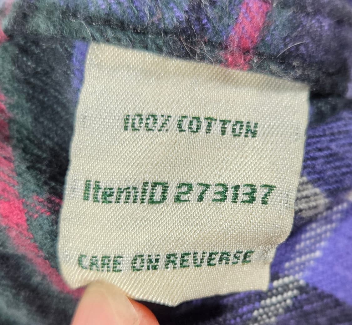 [L.L.Bean] 엘엘빈 퍼플 그린 체크 버튼다운 플란넬 셔츠 상품이미지6