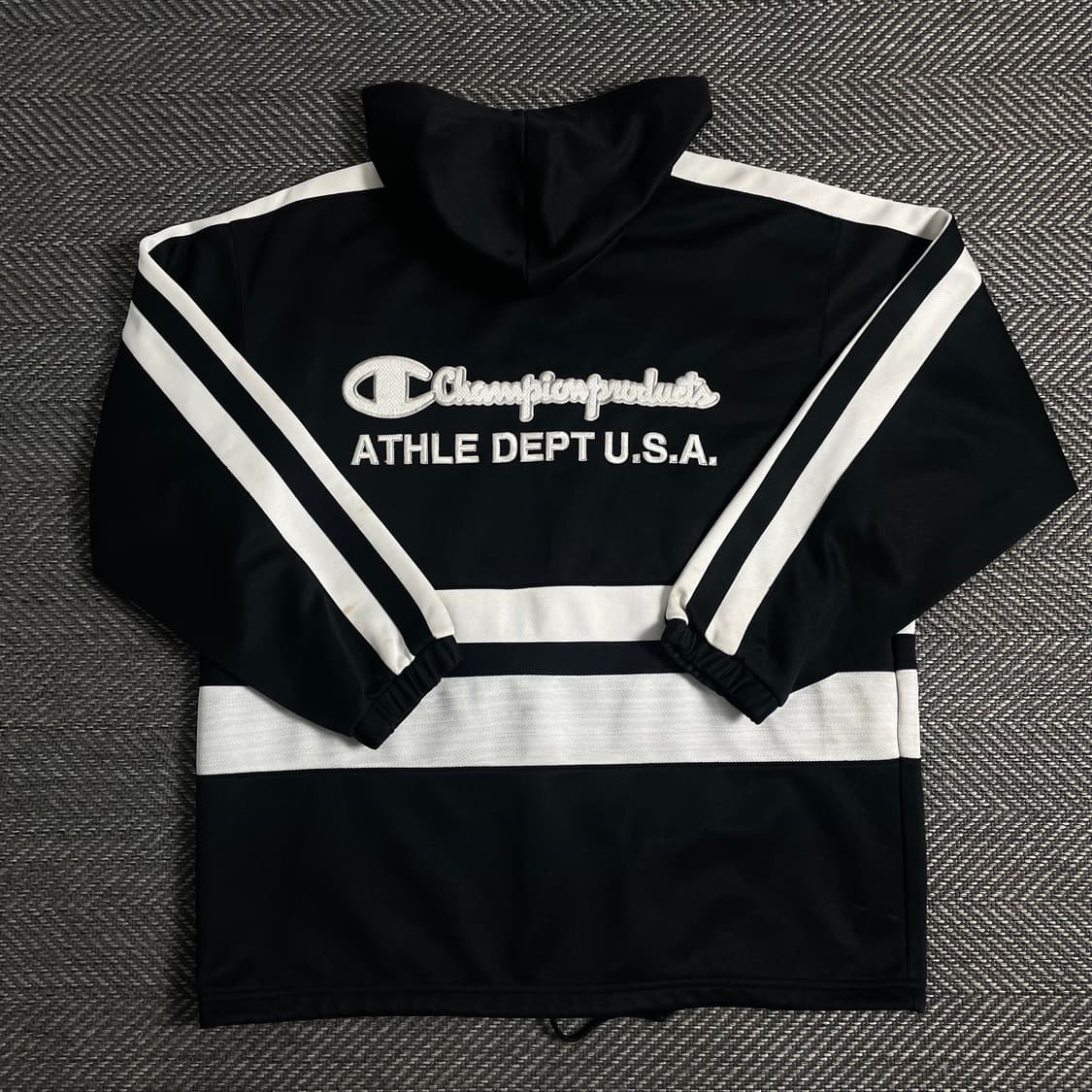 90s 챔피온 올드스쿨 스펠아웃 빅로고 후드 트랙탑 자켓 y 3596 상품이미지2