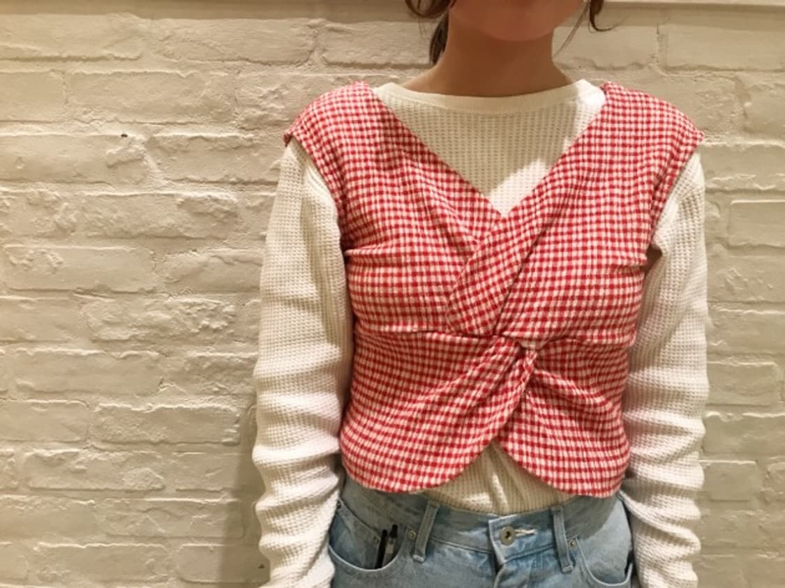 레이빔즈 Ray BEAMS Gingham Twist Top 상품이미지4