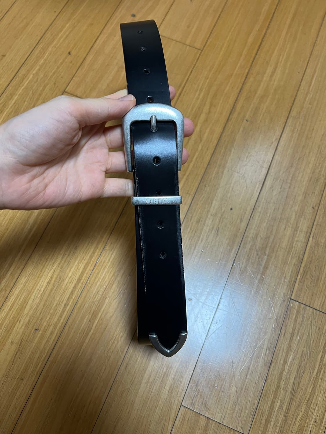 오베이 가죽 벨트 s/m 블랙 상품이미지1