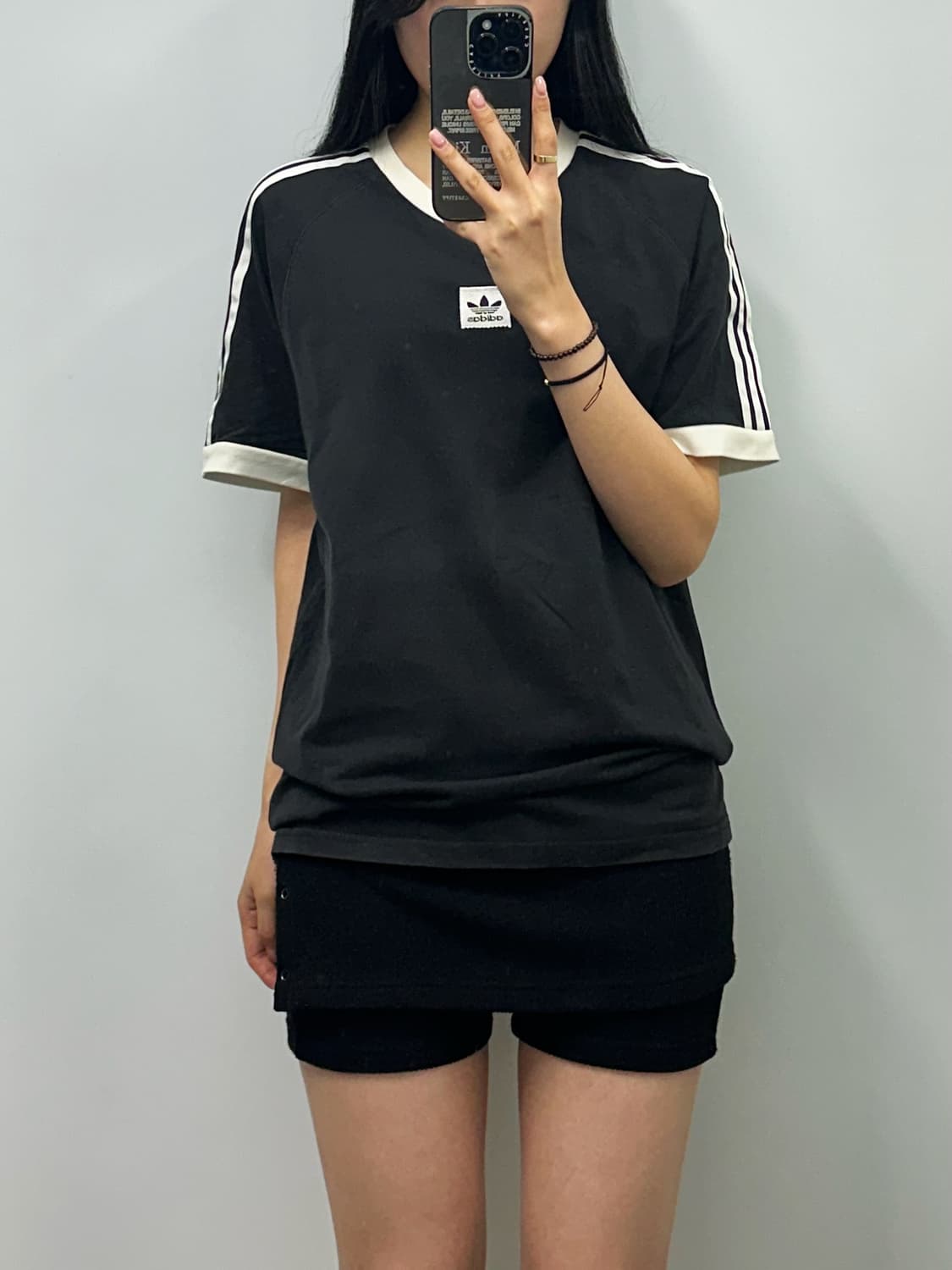 아디다스 블랙 링거 반팔 티셔츠 상품이미지1