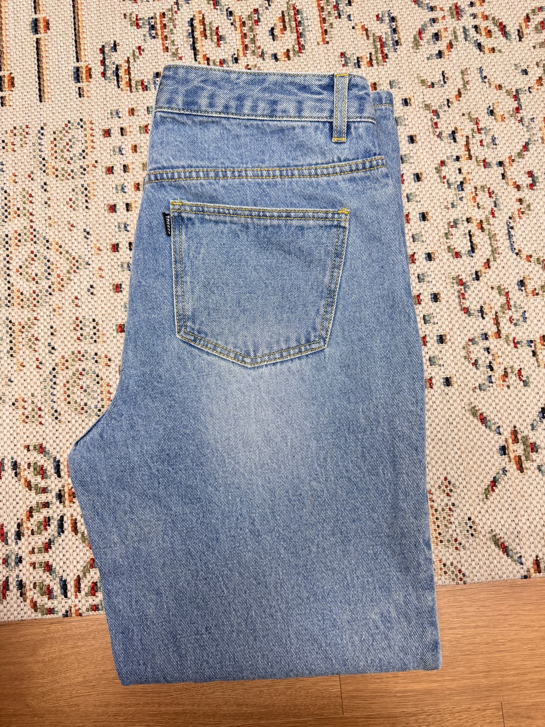 토피 TOFFEE 와이드 데님 팬츠 라이트 블루 L 상품이미지4