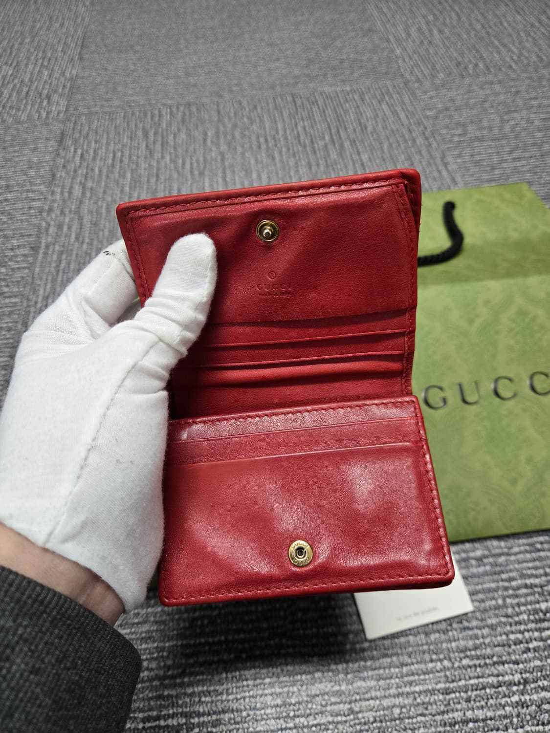 [특가][정품] 구찌 마몬트 레드 반지갑 상품이미지5