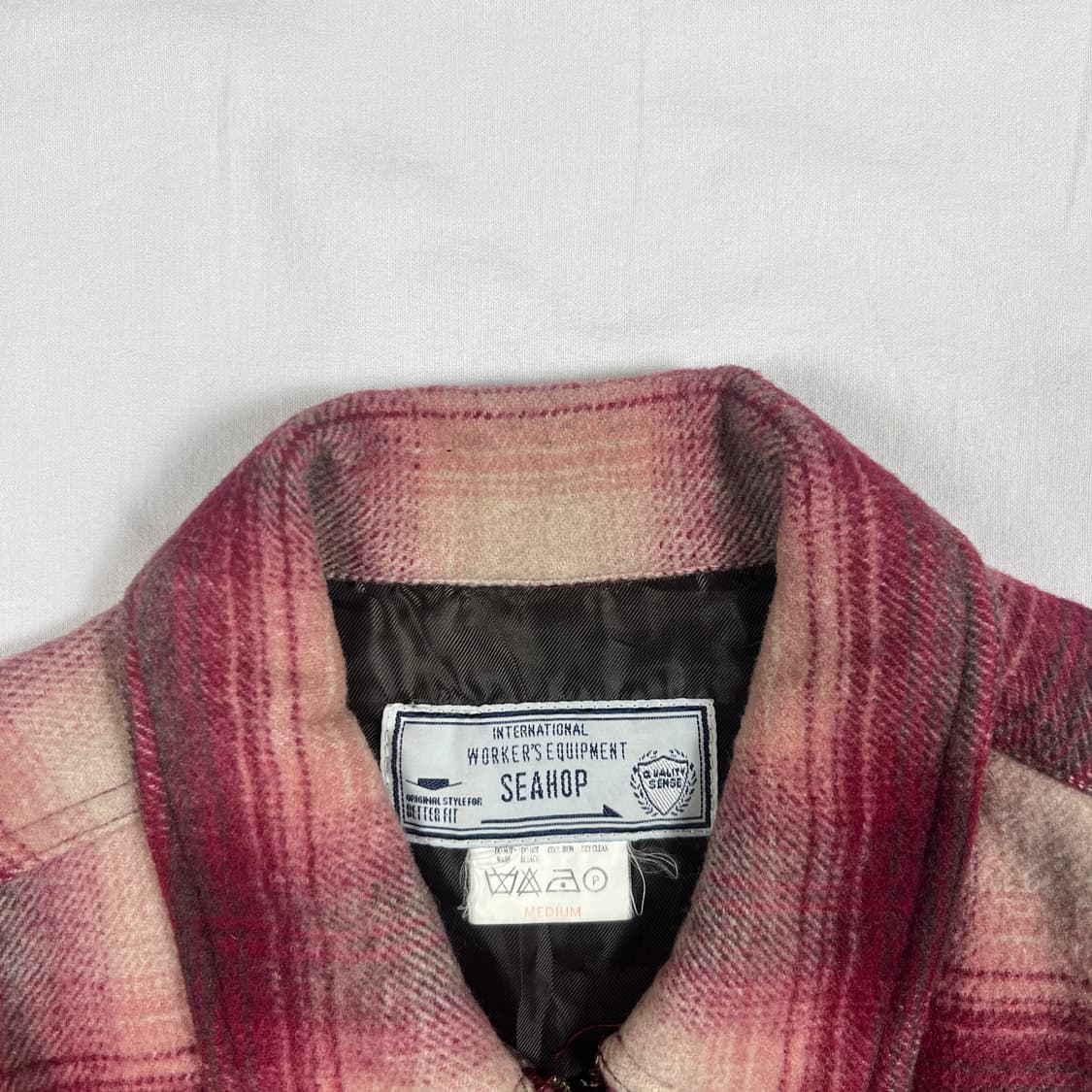 90‘s 빈티지 플란넬 체크 헤비울 셔츠 집업 자켓 상품이미지5