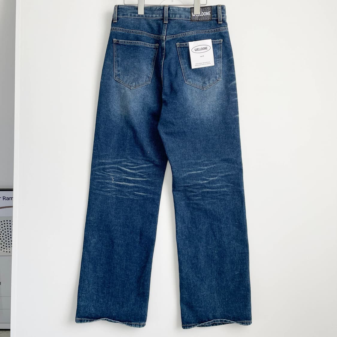 D1 WELLDONE 새상품 워싱 와이드 데님 팬츠 M사이즈 상품이미지3