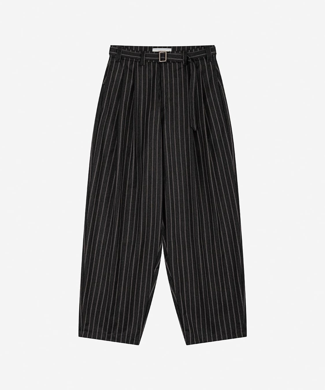 웨이비니스 벨티드 투턱 트라우저 charcoal stripe size 1 상품이미지1