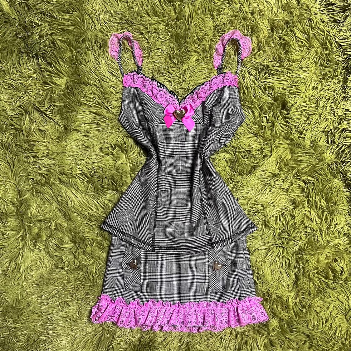 MA*RS 마즈 슈가글로스 핑크 레이스 체크 셋업 / MARS 상품이미지1