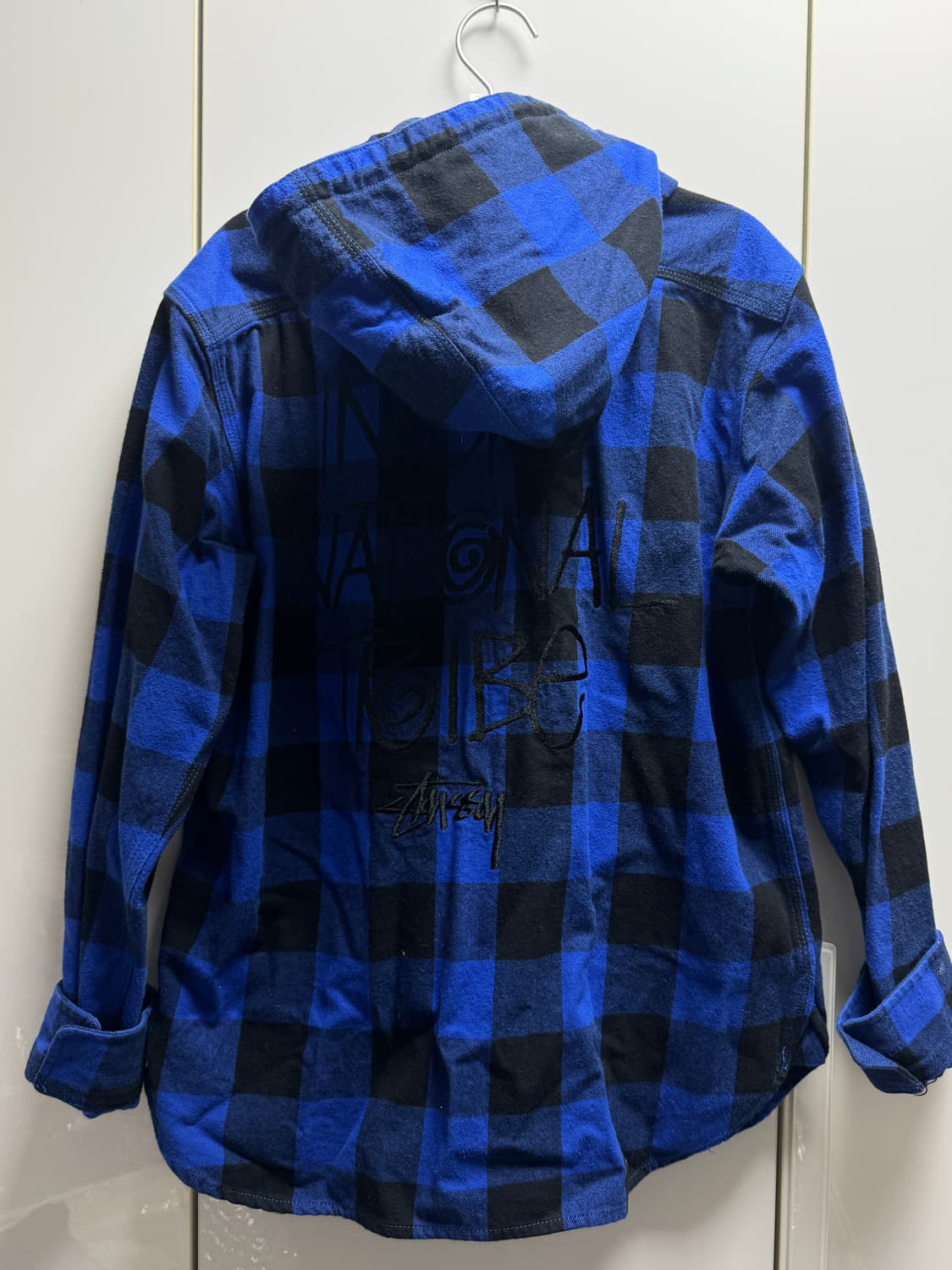 스투시 블루 깅엄체크 후드집업 상품이미지4