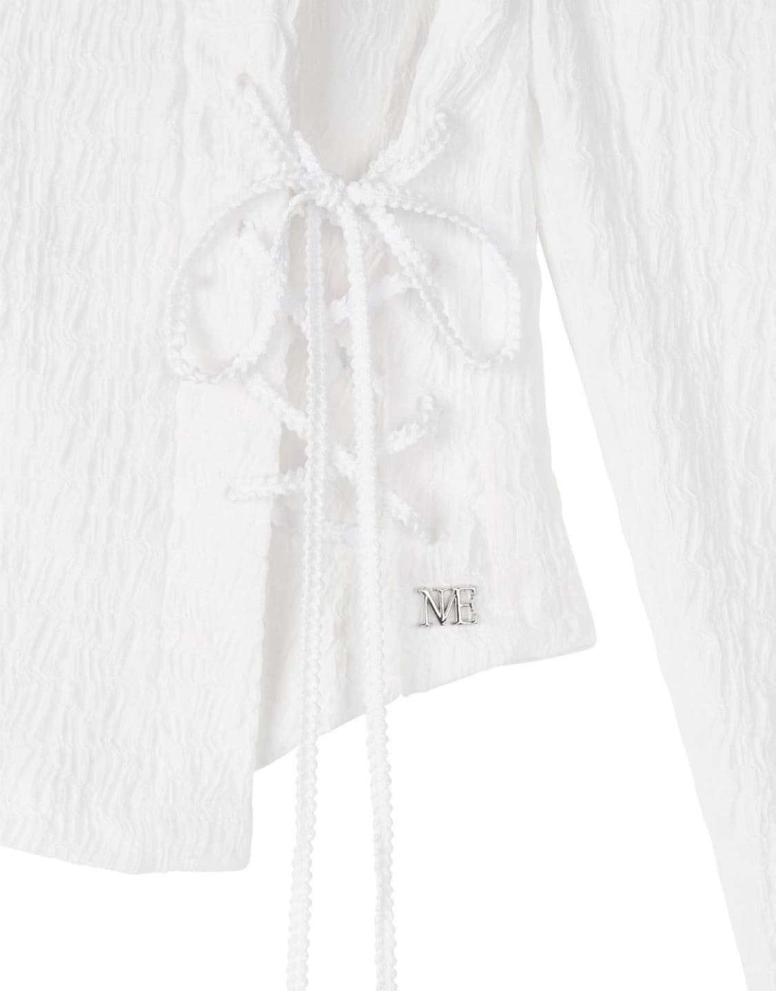 mnem Diamond Neck Corset Hoodie (white) 상품이미지4