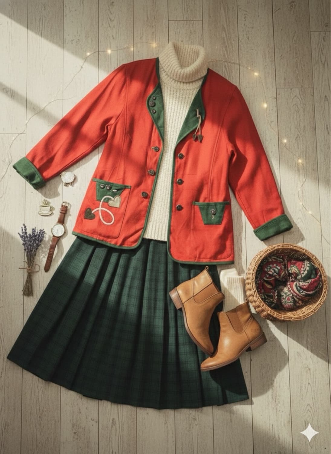 Vintage Tyrolean red Jacket 상품이미지3