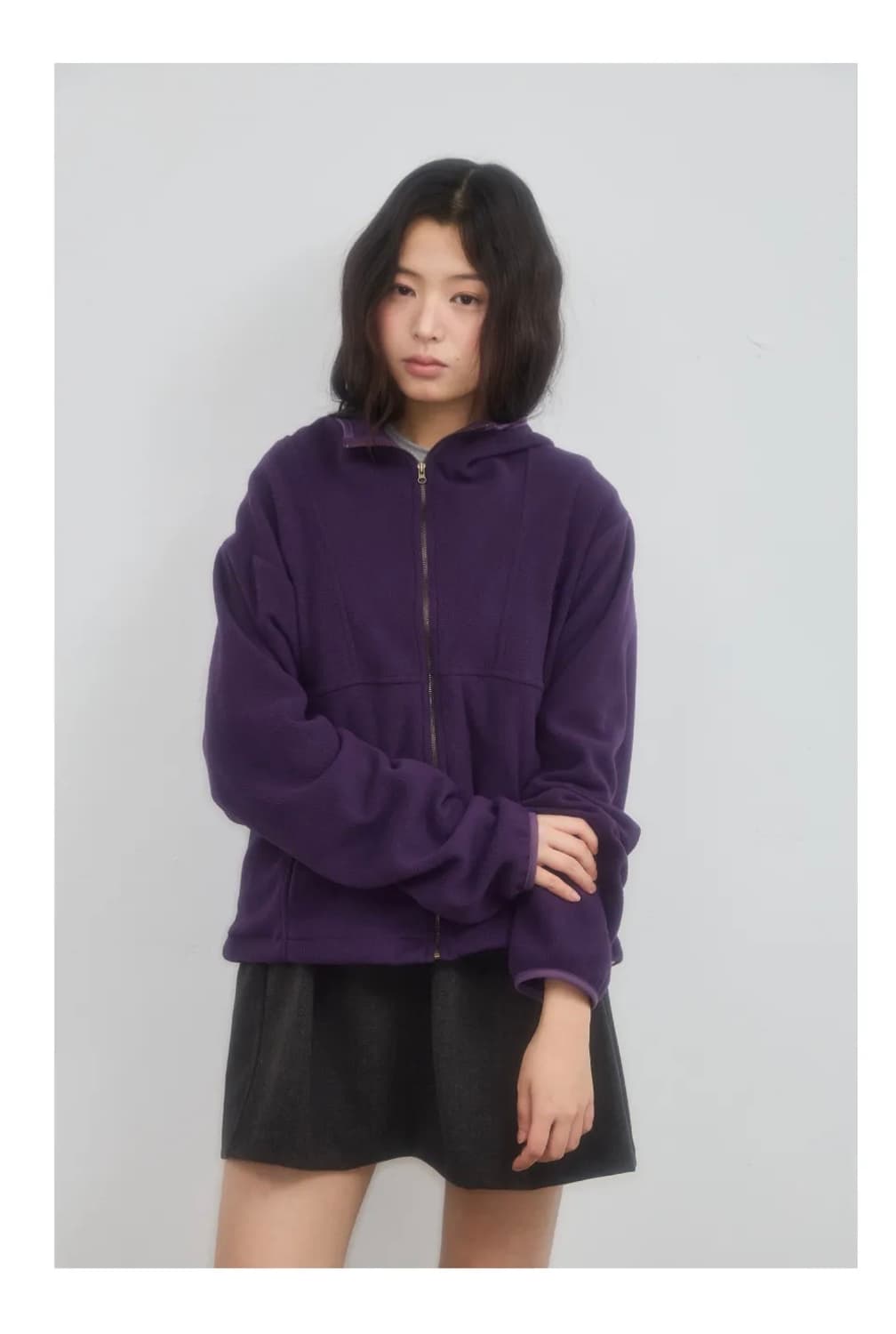 (미개봉 새상품) 레터리 라인 플리스 집업 퍼플 보라색 후리스 집업 상품이미지2