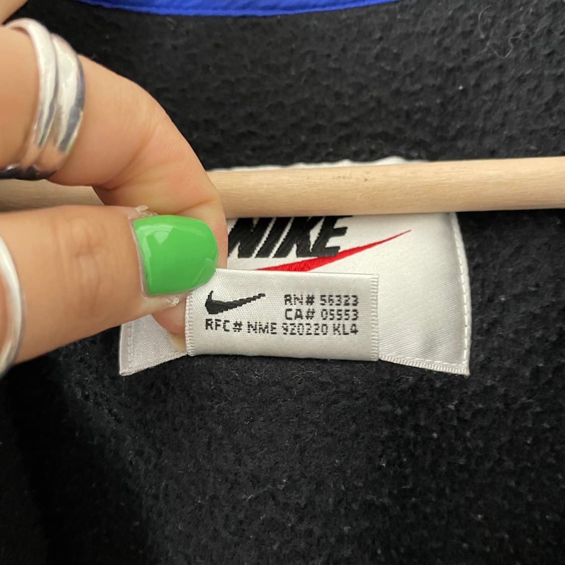 나이키 블랙 블루 배색 후리스 반집업 상품이미지6