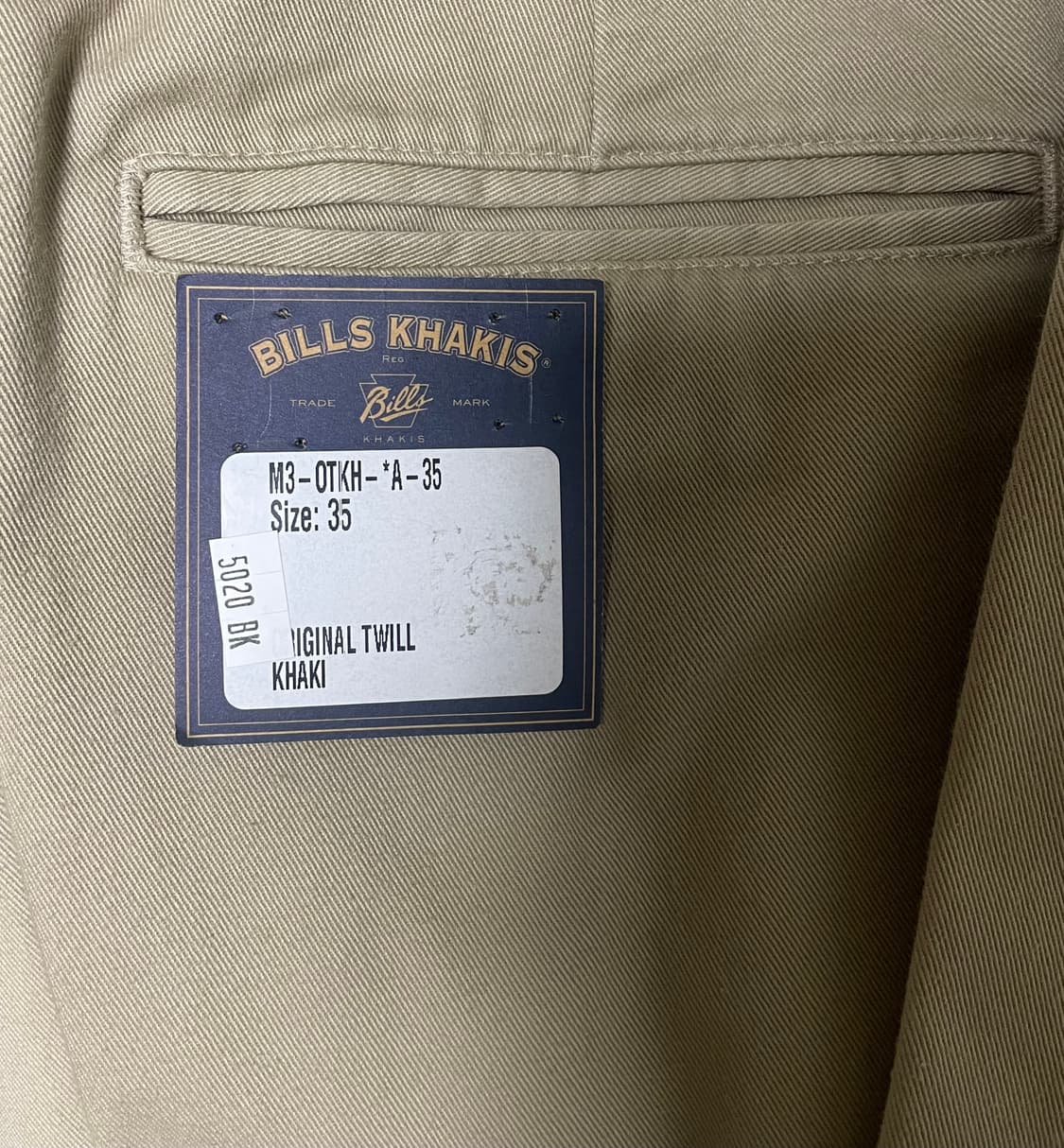 빌스카키 M3 오리지널트윌 치노 / 카키 / 35 상품이미지1