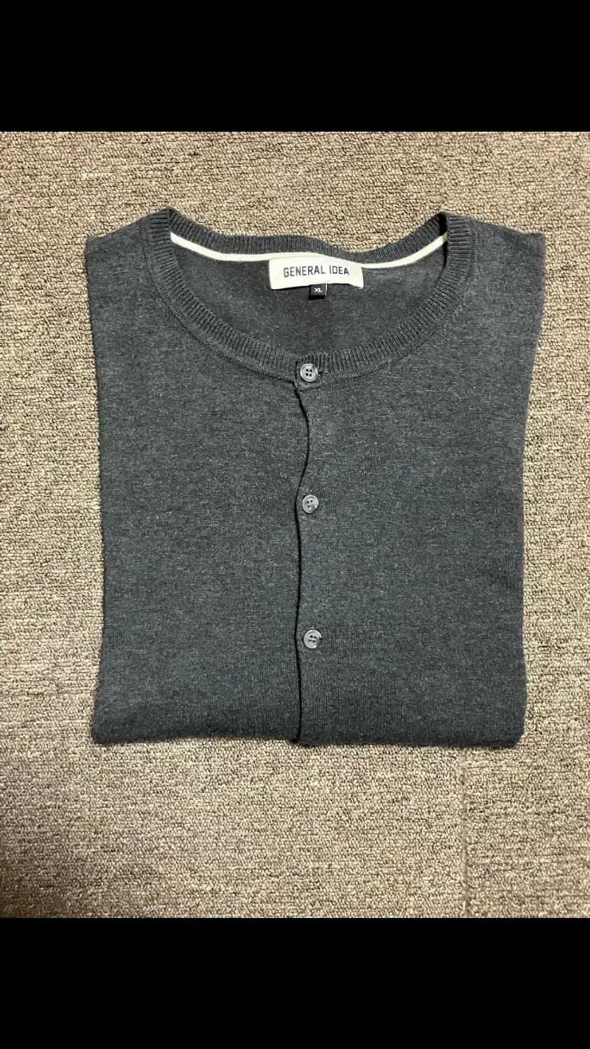 제너럴아이디어 울 크루넥 가디건 차콜 XL 상품이미지2