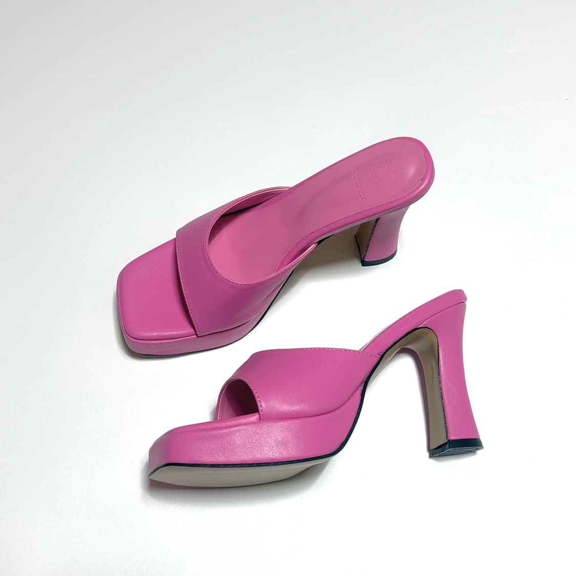 라이크에스 사각코 스퀘어 청키 가보시 뮬 슬리퍼힐 샌들 235 상품이미지1