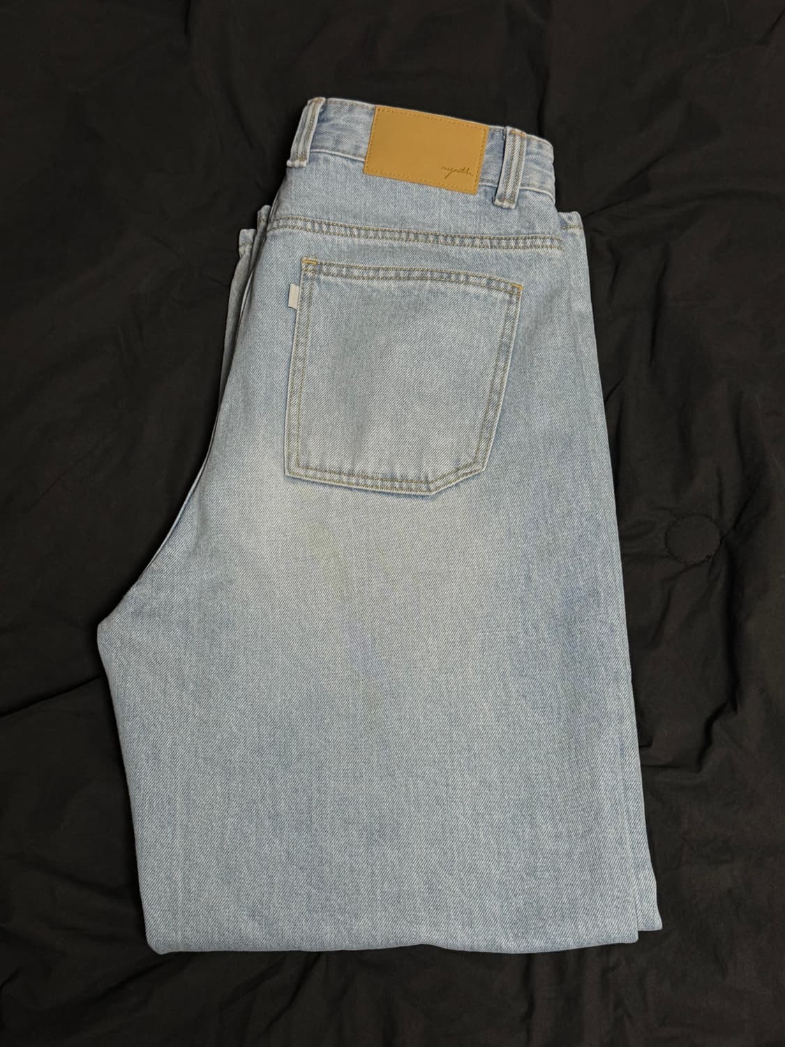 유스 와이드 데님 팬츠 라이트 블루 M 상품이미지2