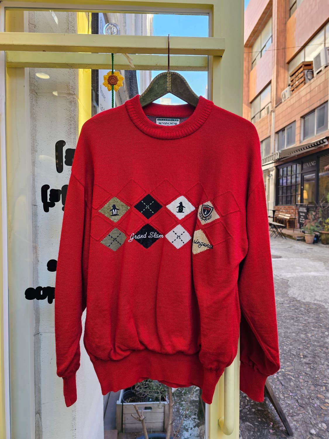 Munsingwear 레드 윈드스토퍼 울니트 상품이미지2