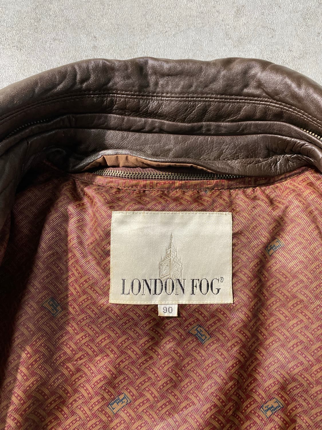 [90-95] 90s London Fog 런던포그 브라운 양가죽 레더코트 상품이미지7