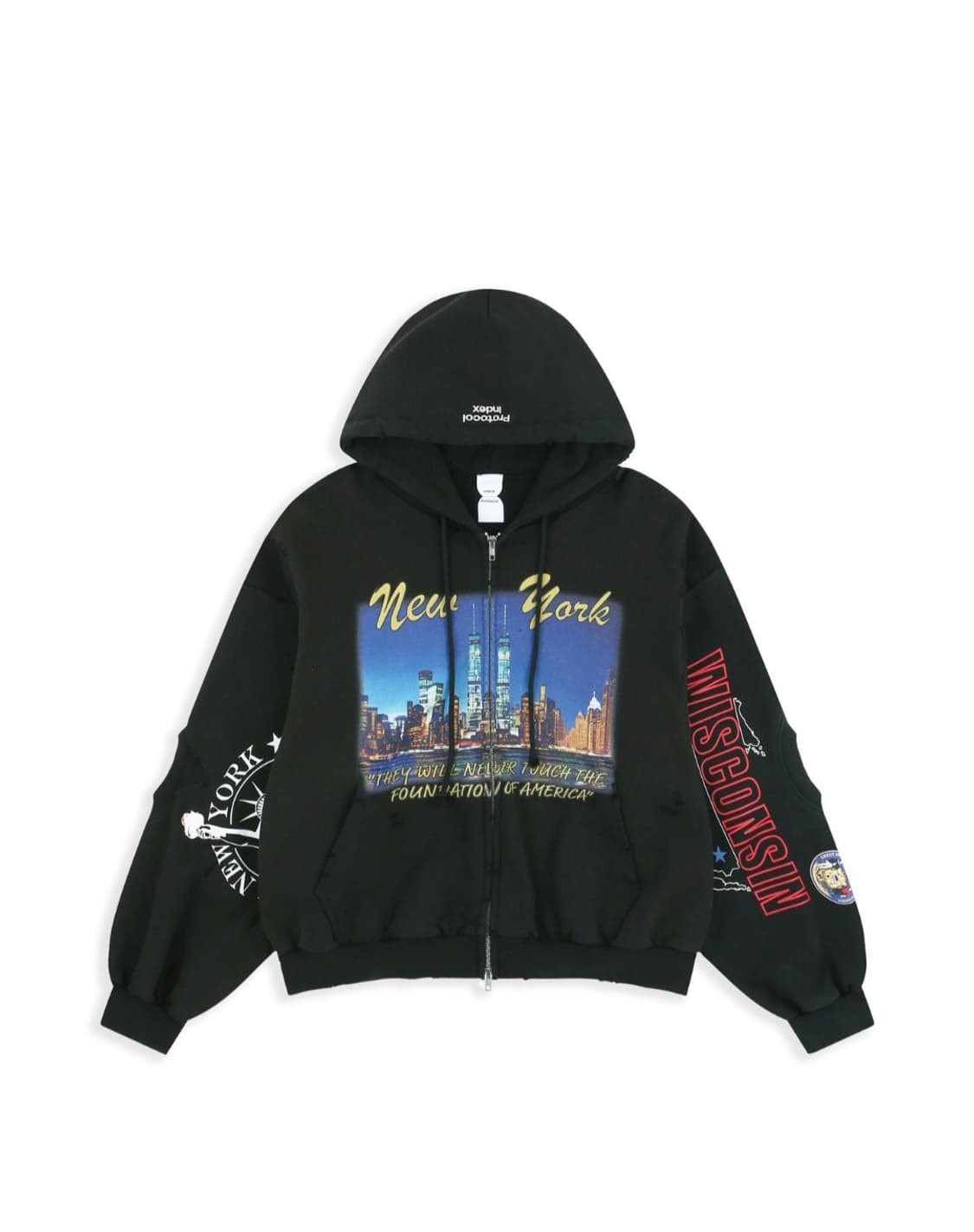 프로토콜 인덱스 리컨스트럭티드 스웻셔츠 집 후디 상품이미지1