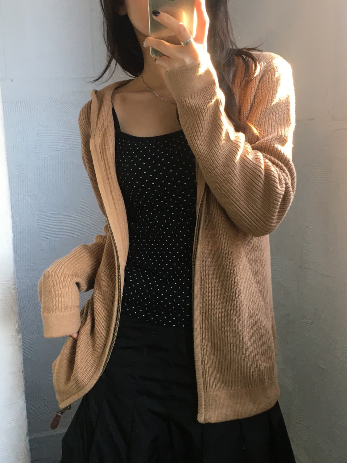 Polo 폴로 랄프로렌 코튼 베이지컬러 골지 니트 후드집업 상품이미지1