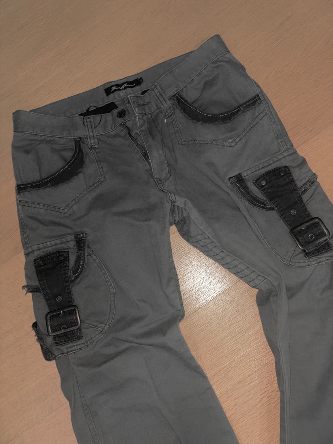 빈티지 카키 세미 부츠컷 카고팬츠  상품이미지1