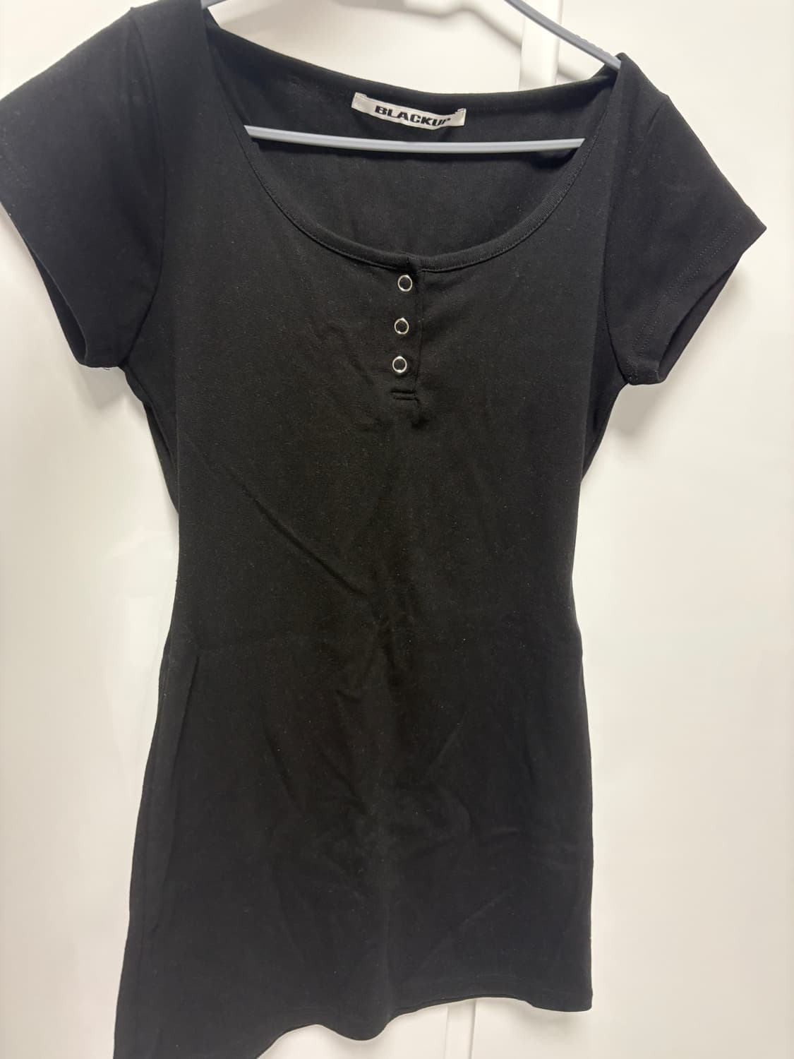 블랙업 포카 헨리넥 미니원피스 free (1회착용) 상품이미지4